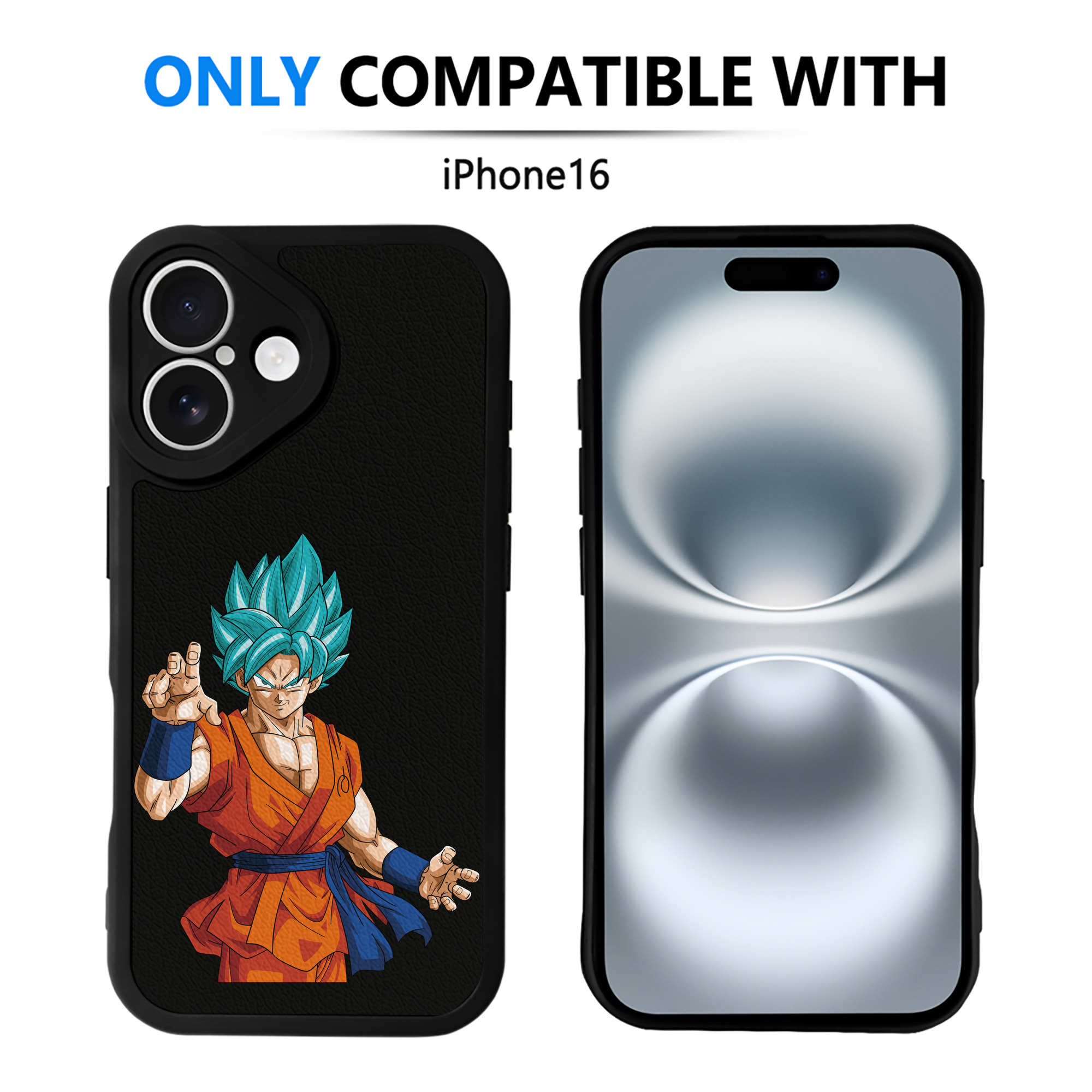 （画像用） ドラゴンボール 孫悟空（そん ごくう）Son Goku カカロット DRAGON BALL Kakarotto 【iPhone 16シリーズ対応】シリコンスマホケース（レザー調） 材質：シリコン